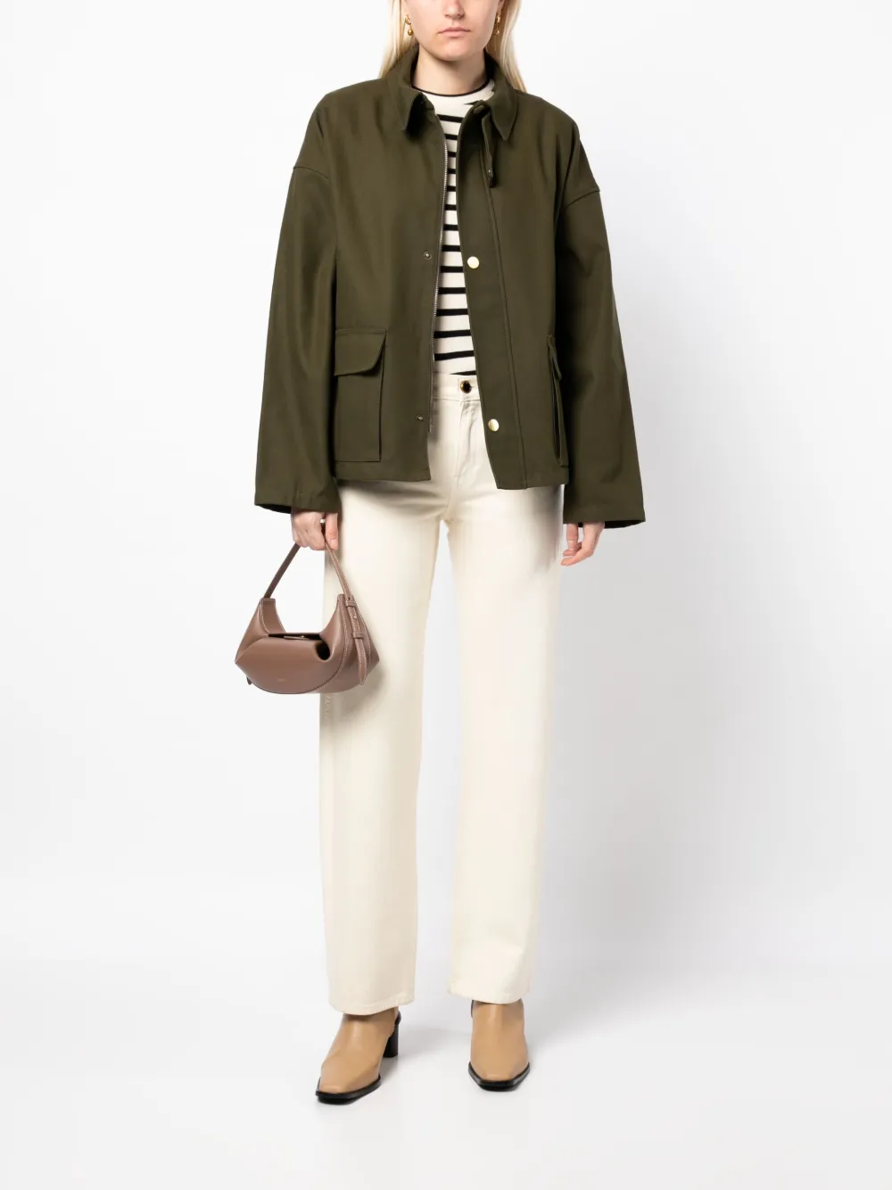 Nili Lotan drop-shoulders cotton jacket - Groen