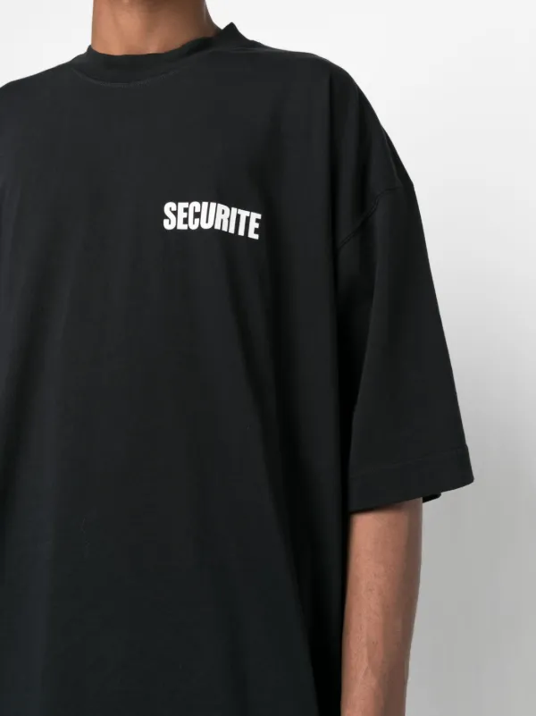 VETEMENTS Securite Oversized T shirt Farfetch