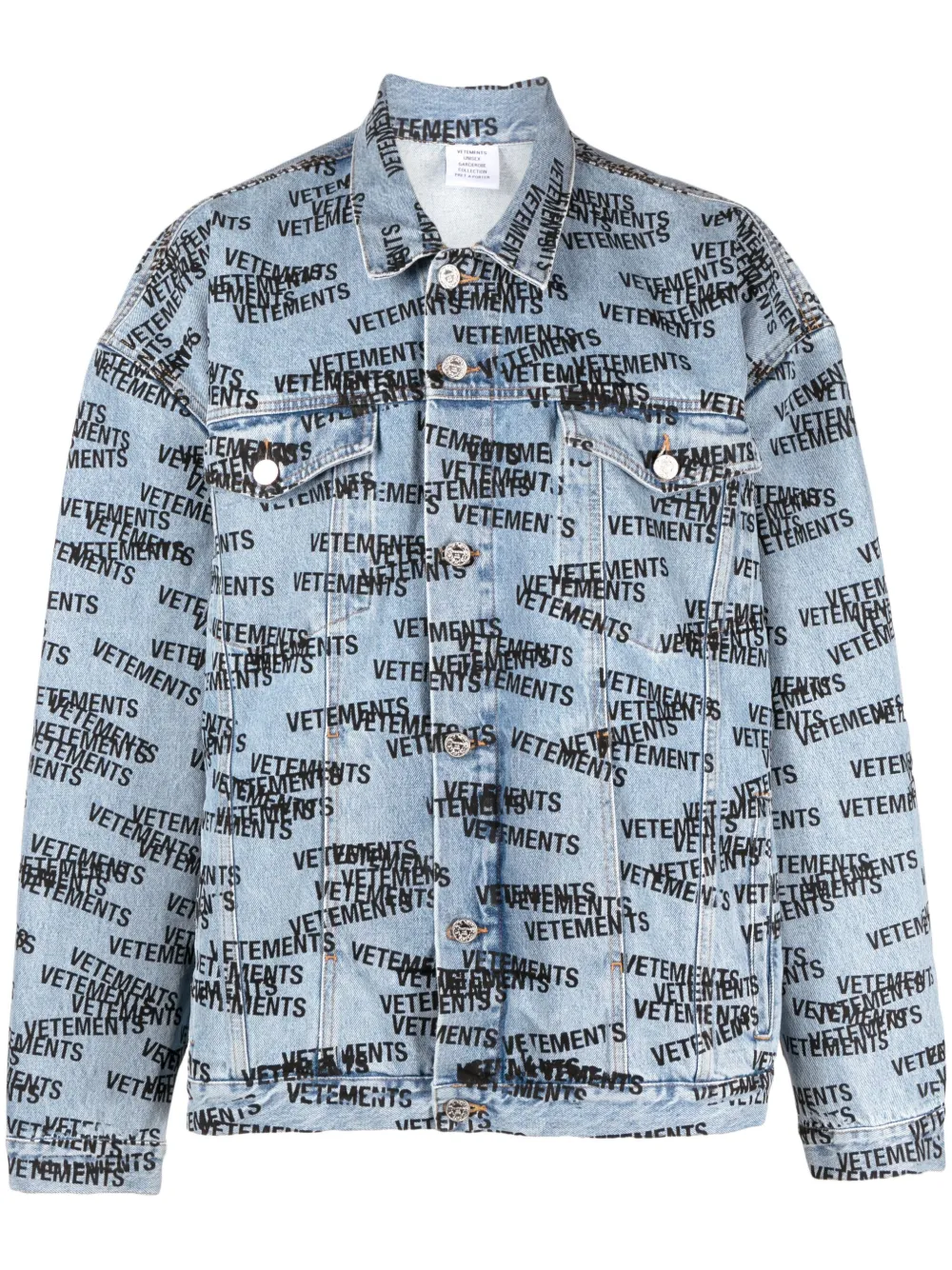 logo-print denim jacket