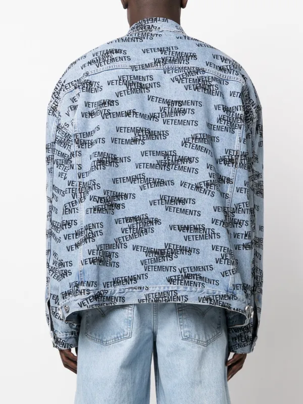 VETEMENTS logo-print Denim Jacket - Farfetch