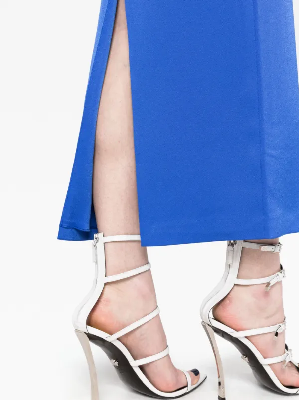 Alex Perry Linden Satin Midi Dress | Blue | FARFETCH
