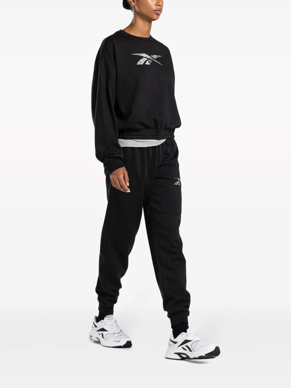 Reebok Sweater van katoenmix Zwart