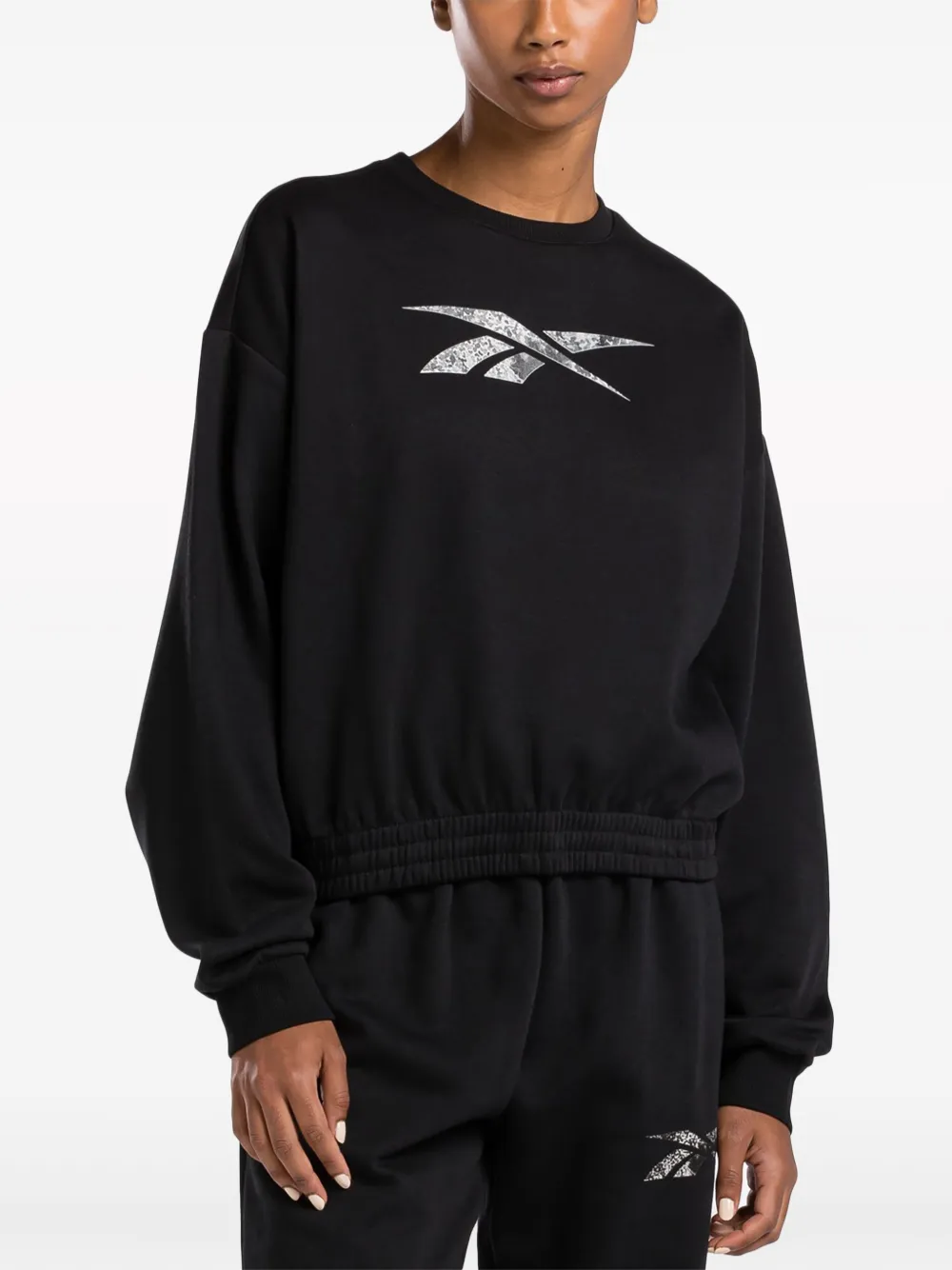 Reebok Sweater van katoenmix Zwart