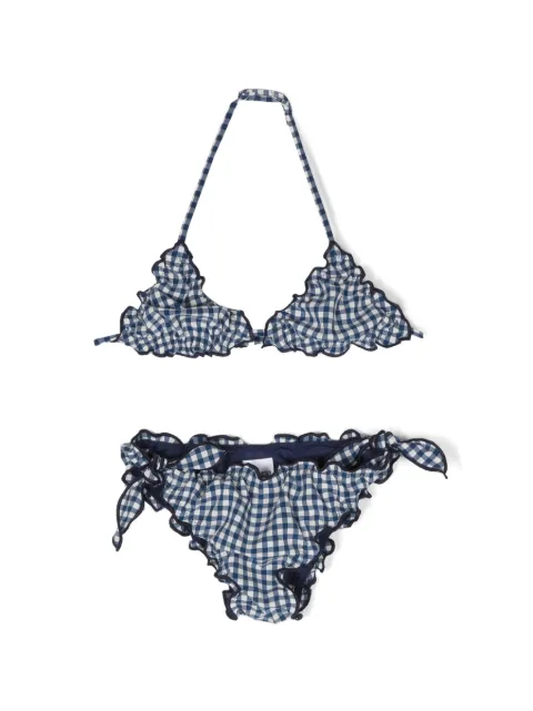 MC2 Saint Barth Kids check-print ruffle-detail bikini