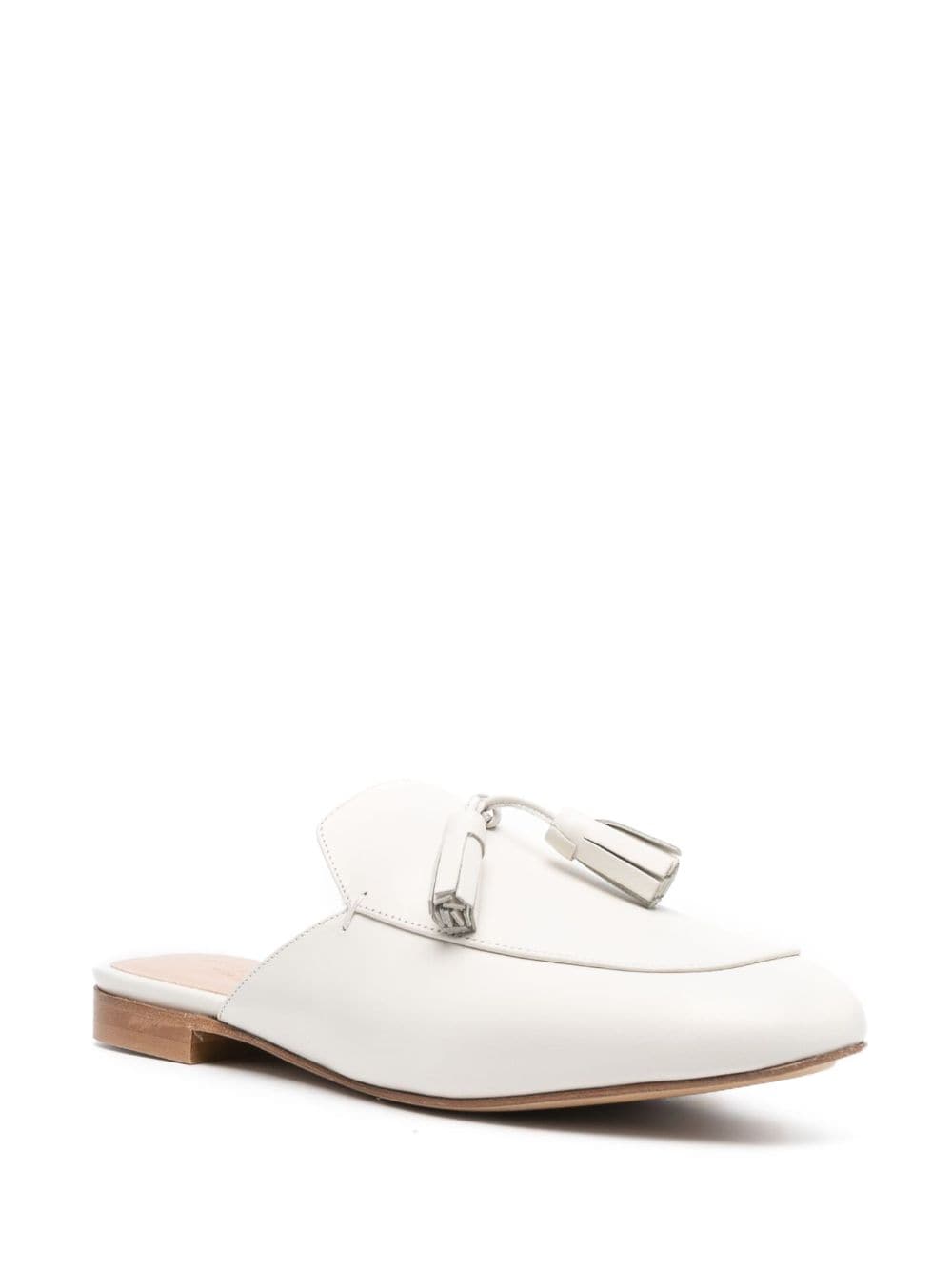Scarosso tassel-detailed leather mules - Wit