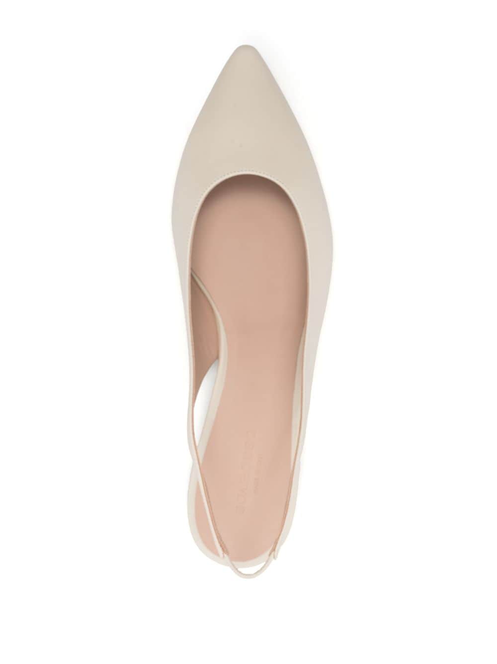 Shop Scarosso Pointed-toe Slingback Ballerina Shoes In Neutrals