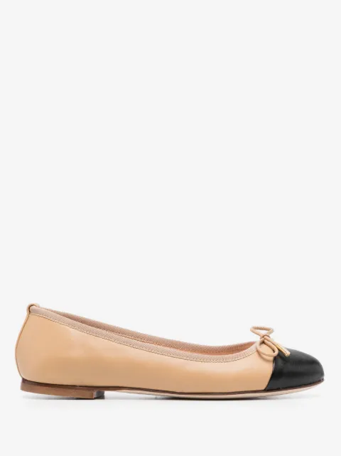 Scarosso ballerines à bout contrastant