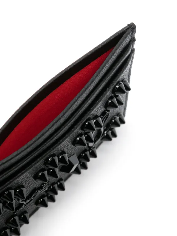 Christian Louboutin Kios Studded Card Holder | Black | FARFETCH