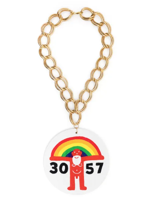Collier en chaîne à plaque logo DG - Walter Van Beirendonck - Modalova