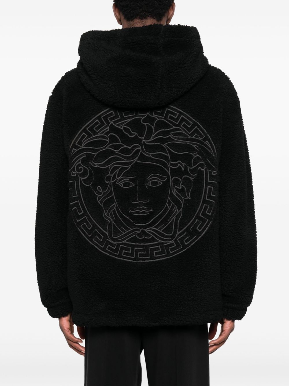 Medusa Head embroidered fleece hoodie