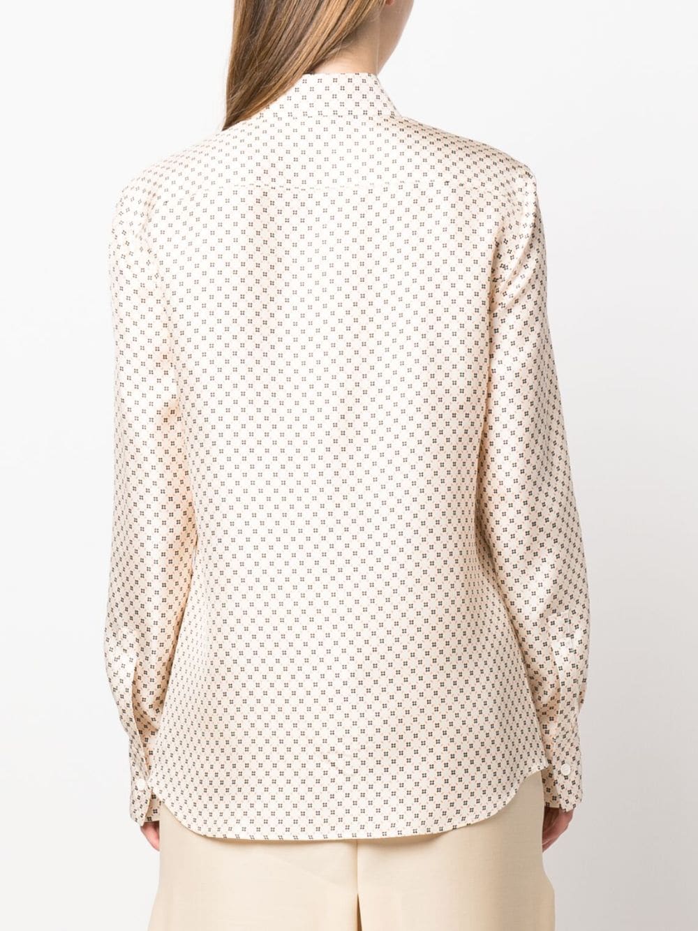 Shop Lanvin Printed Long-sleeve Shirt In Nude