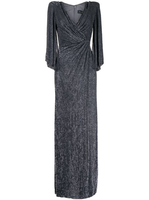 Jenny Packham Luna stud-embellished draped gown Women