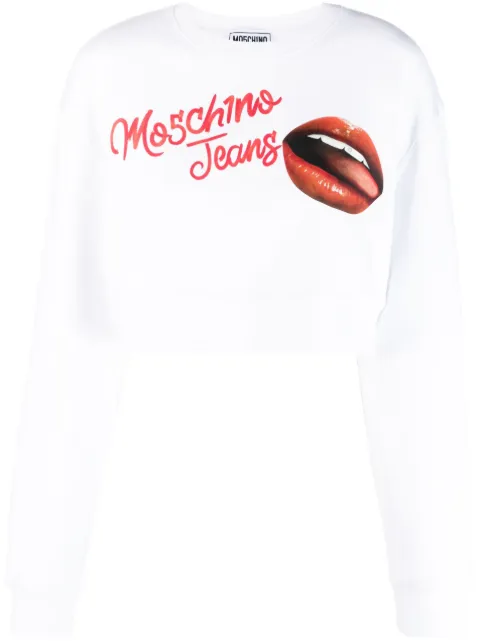 MOSCHINO JEANS logo-print cotton sweatshirt 