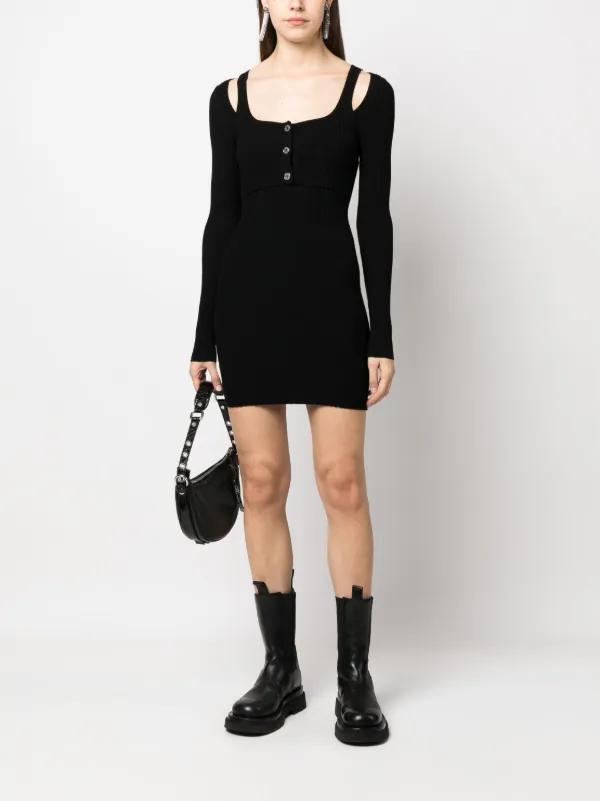 sheer knit plunge mini dress Aydenn Contrast Plunge Mini Dress | Multi | Womens main image 0