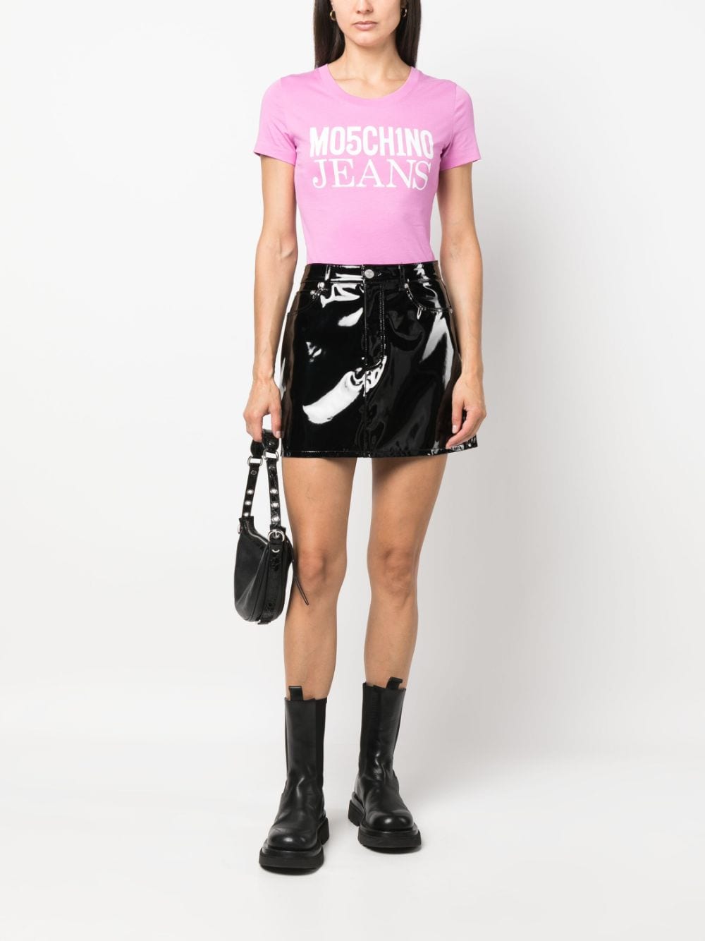 Moschino T-shirt met logoprint - Roze