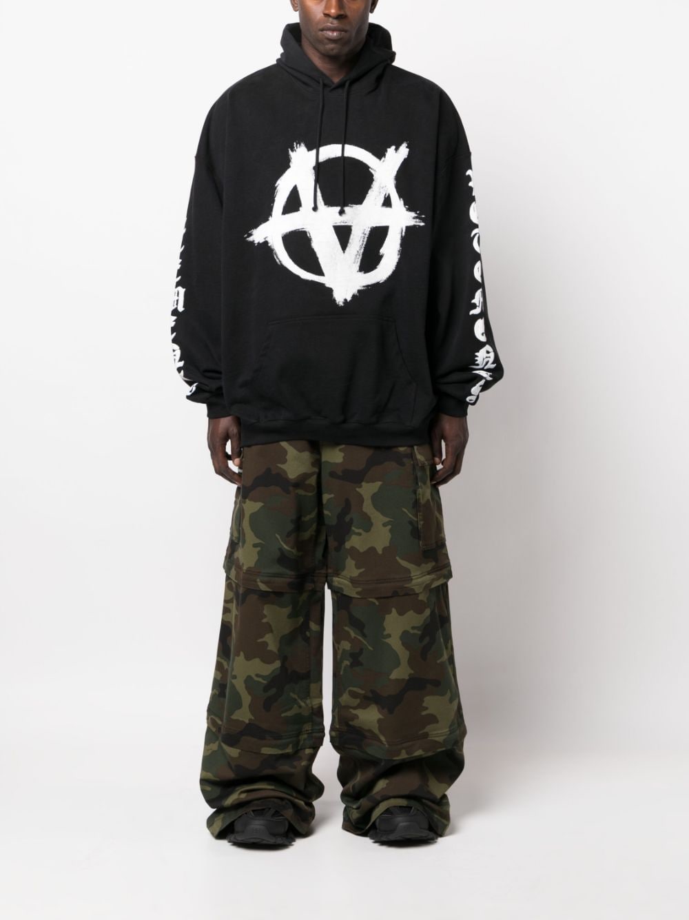 VETEMENTS Reverse Anarchy-print hoodie - Zwart