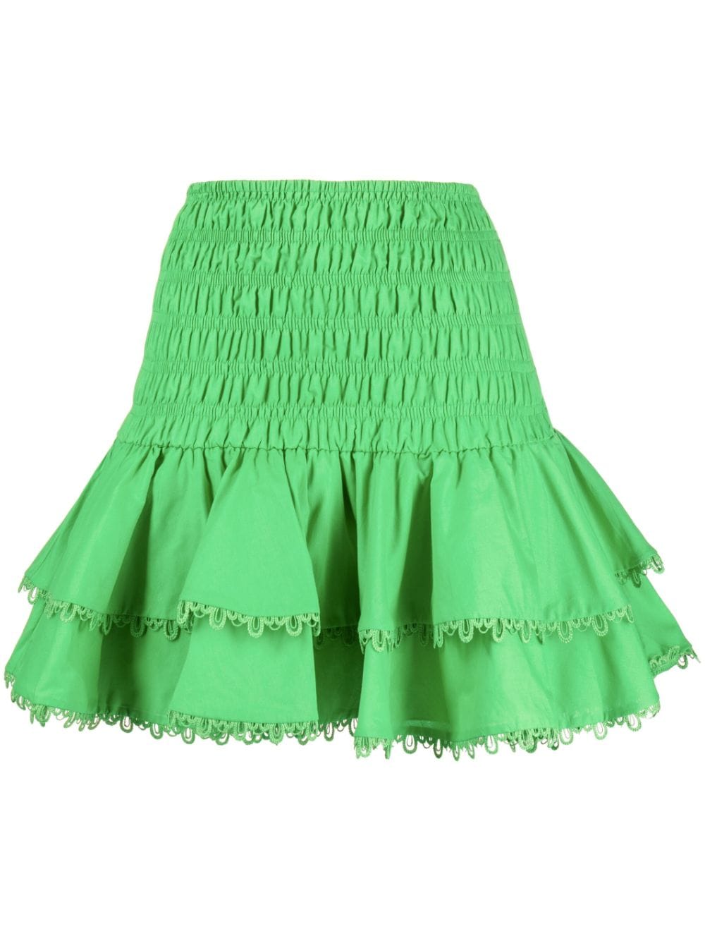 Charo Ruiz Ibiza Gladi ruffled cotton-blend miniskirt - Green