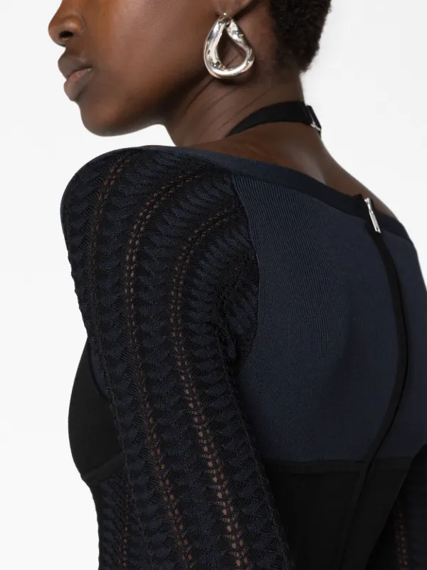 dion lee contour corset long sleeve dress open-knit Minidress | Black SIZE:USA 14 / EU 44 / UK 16 SCHL006419_R_XL So, What Color IS %0D%0AYKK%20zipper%20(known%20as%20the%20most%20durable%20and%20reliable%20zippers%20manufactured%20today)