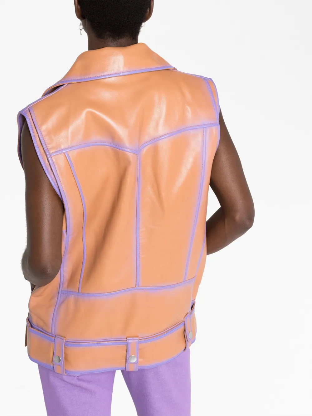 Shop Stand Studio Contrast-trim Leather Vest