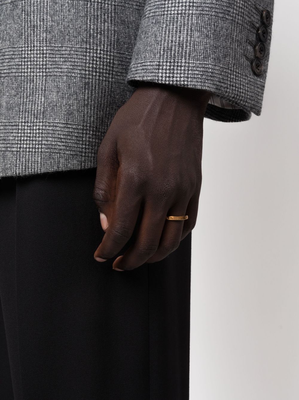 Shop Versace Greek Key Band Ring In Gold