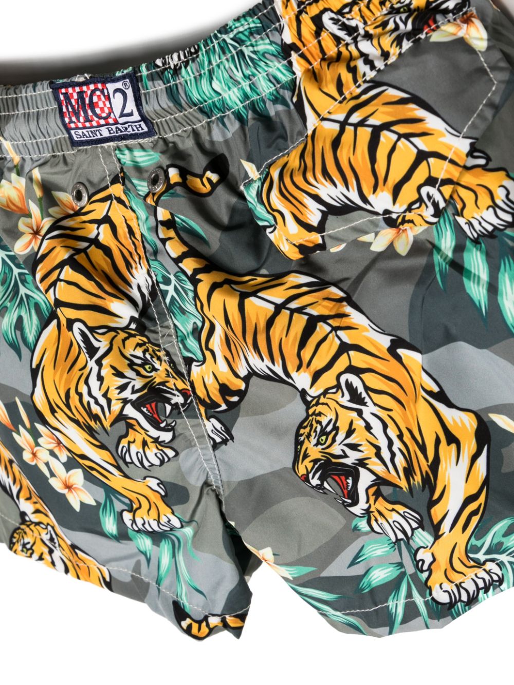 Shop Mc2 Saint Barth Tiger-print Swim Shorts In Green