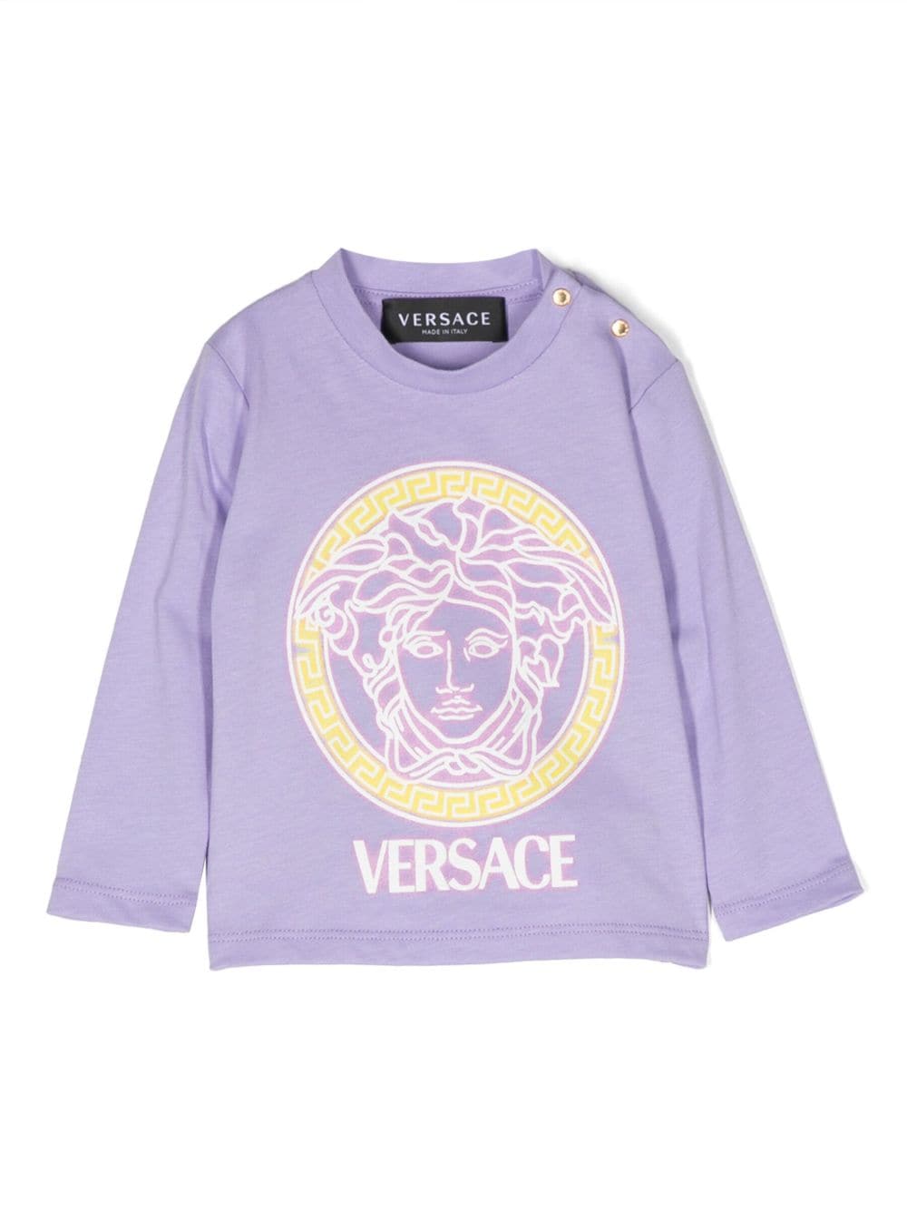 Versace Kids logo-print cotton sweatshirt - Purple
