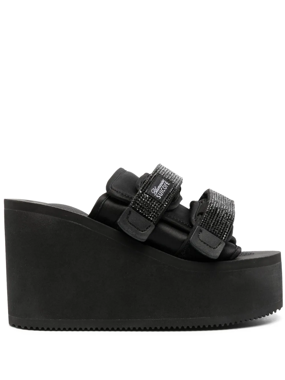 Shop Blumarine X Suicoke Moto 105mm Platform Mules In Black