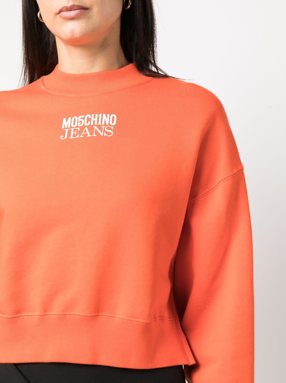 Moschino logo shoulder store crew neck sweatshirt