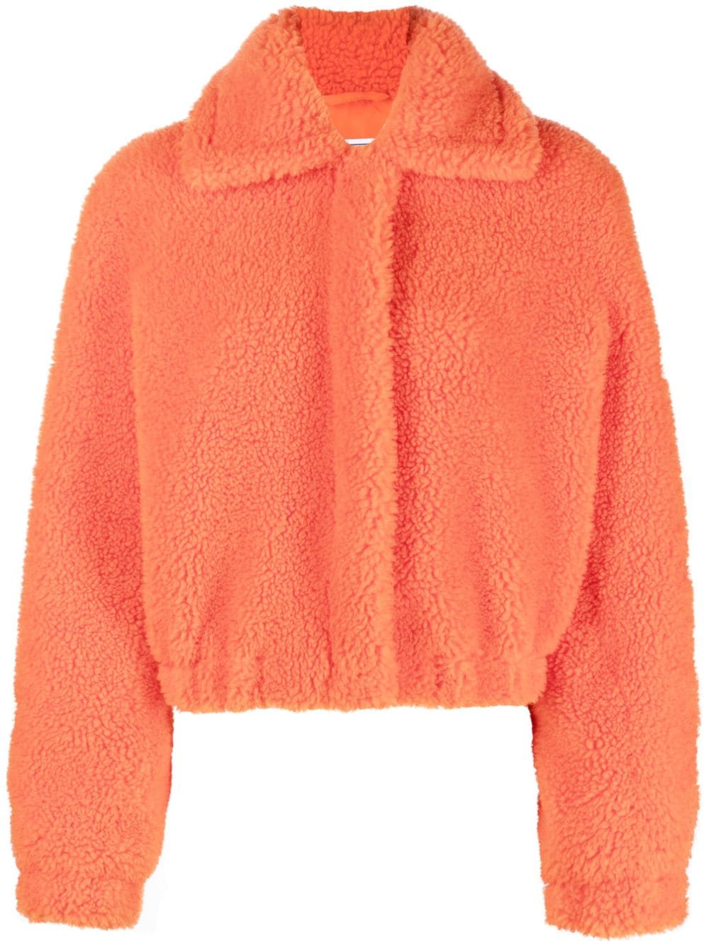 MOSCHINO JEANS fleece-texture long-sleeve jacket - Orange