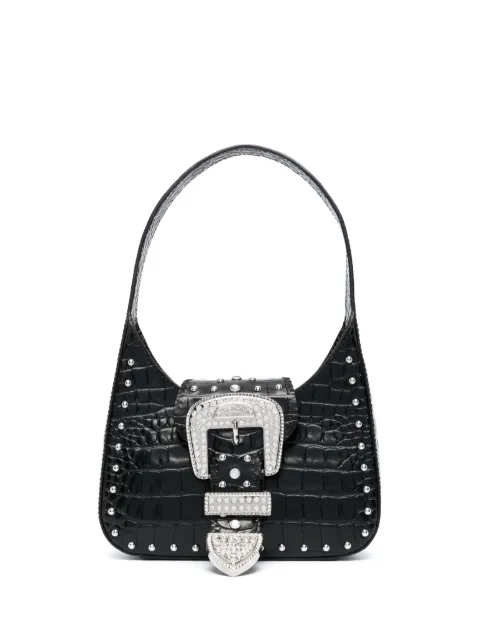 MOSCHINO JEANS buckled leather shoulder bag