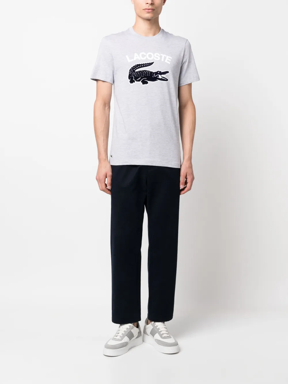Lacoste logo-print short-sleeved T-shirt - Grijs