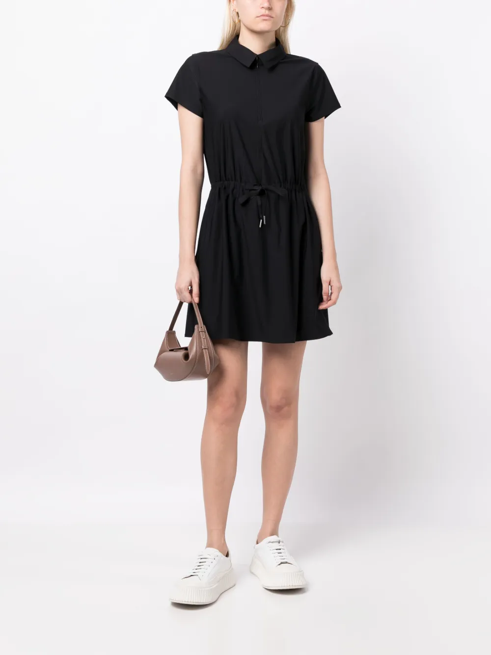 SPANX drawstring-waist short-sleeve minidress - Zwart
