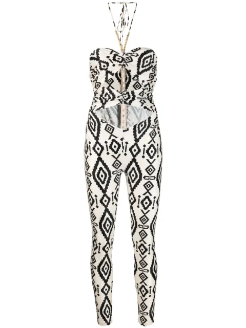 Elisabetta Franchi - printed cut-out jumpsuit