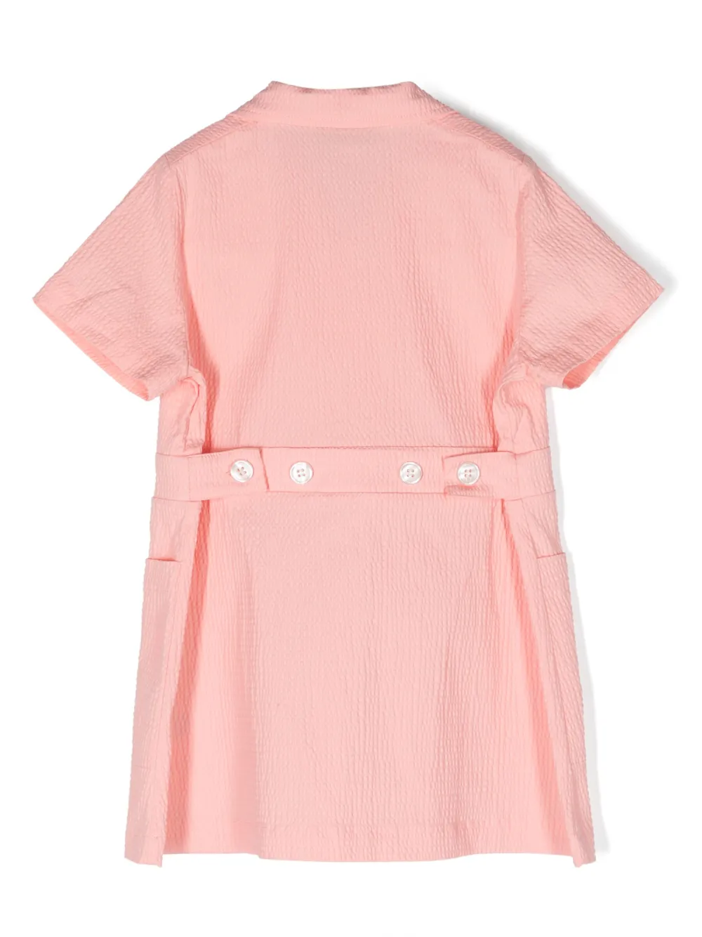 Shop Mini Rodini Pelican Patch Double-breasted Dress In Pink