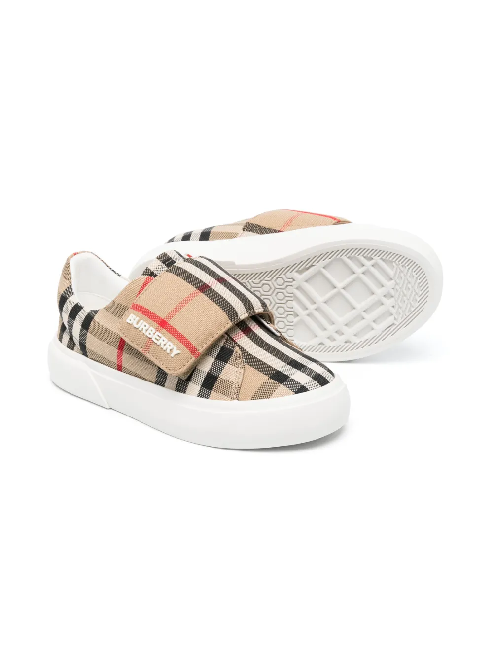 Burberry Kids James geruite sneakers - Bruin