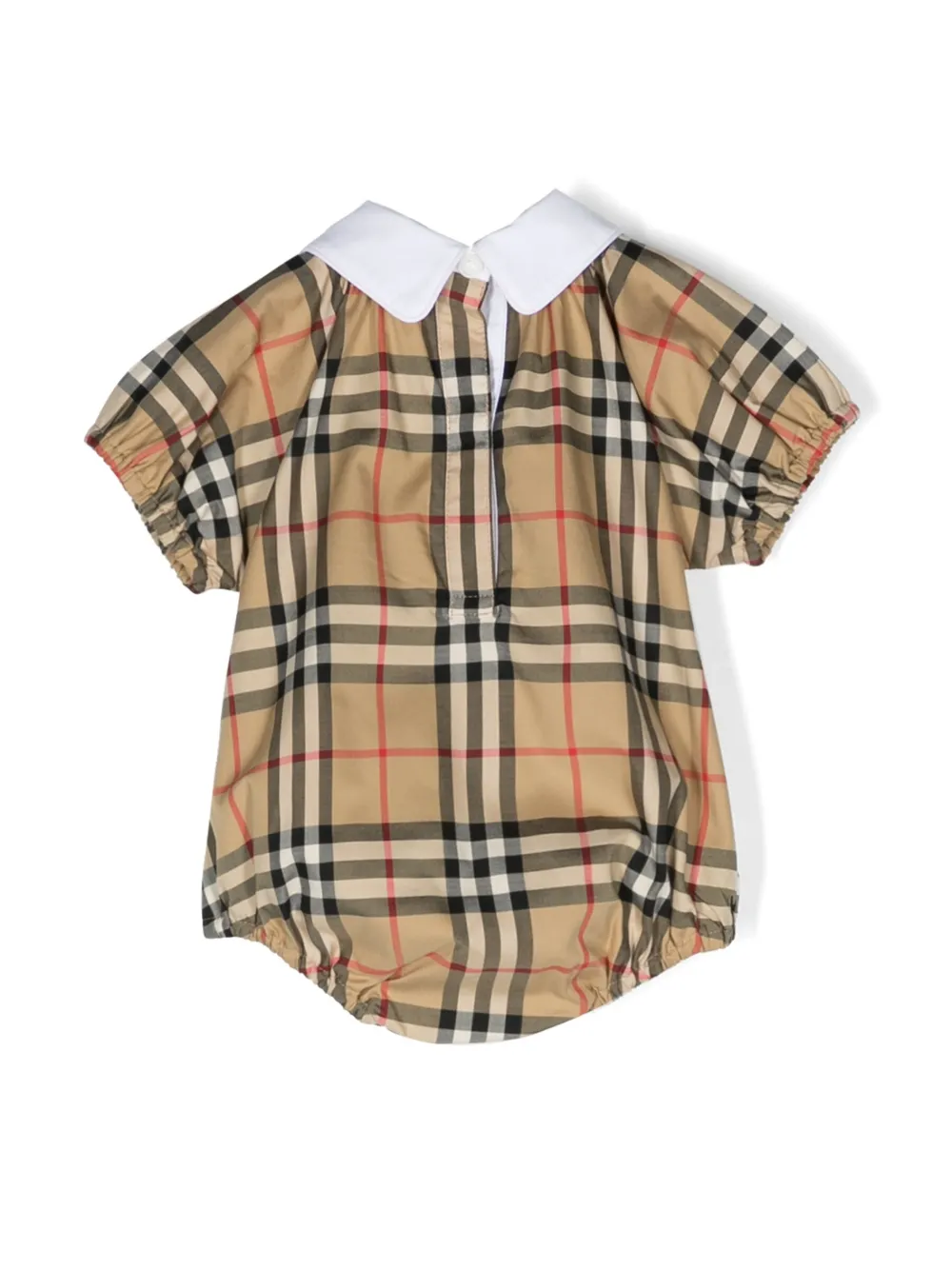 Burberry Kids Geruite romper - Bruin