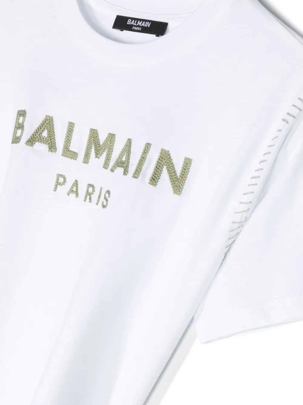 Balmain Kids T-shirt met geborduurd logo Wit