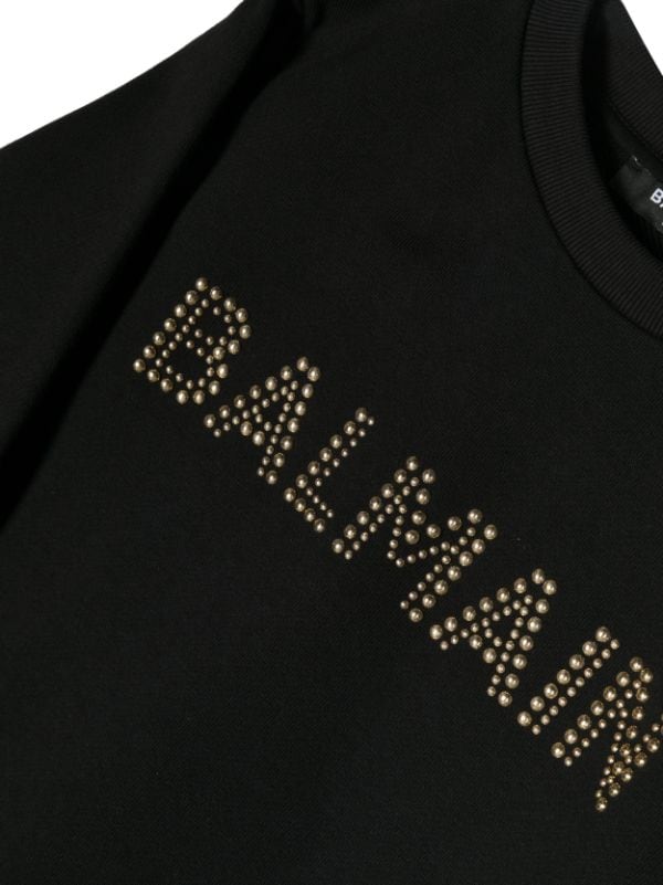 【新品・未使用】BALMAIN KIDS ロゴ スウェットシャツ黒　14Y