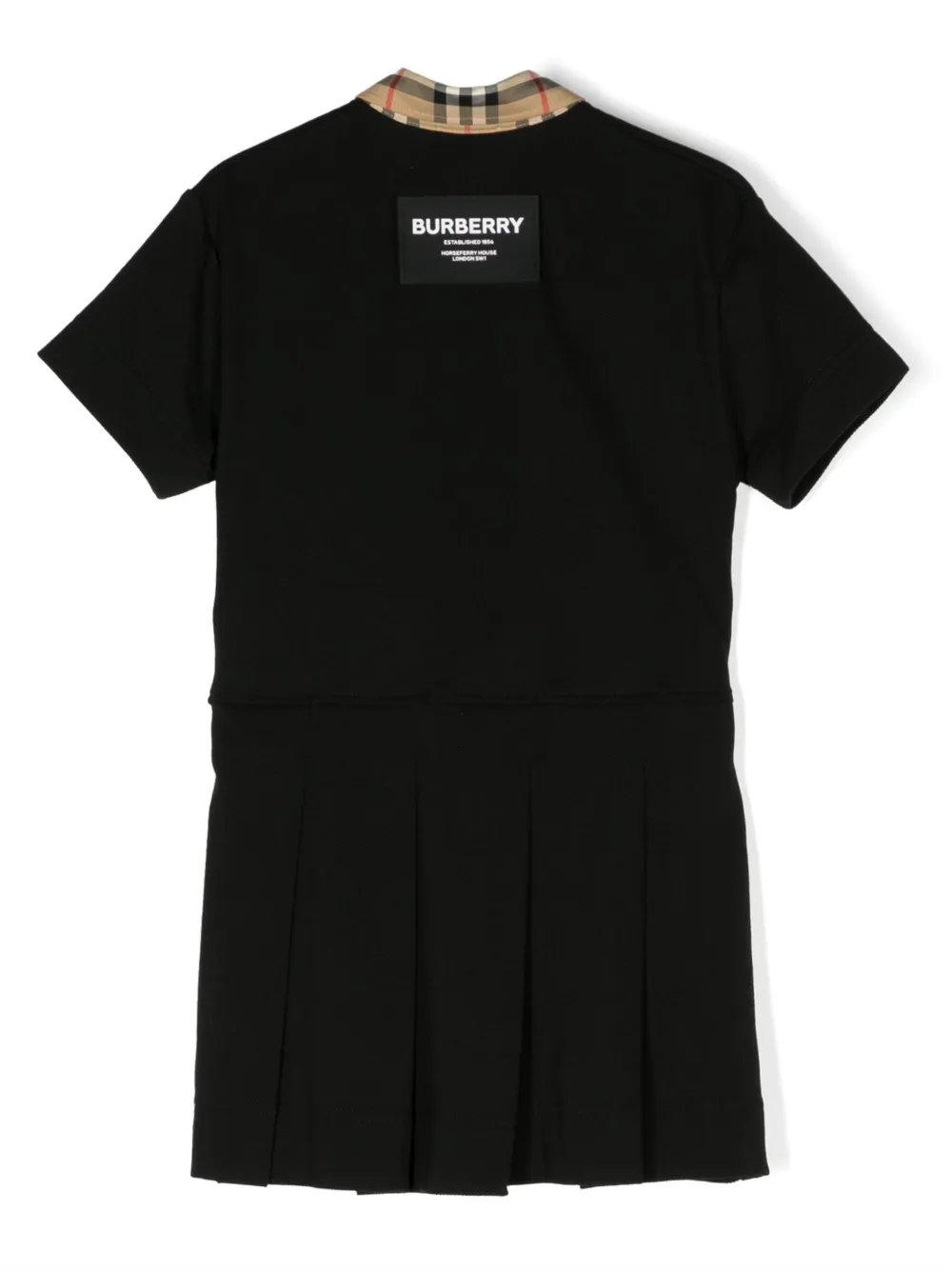 Burberry Kids Geruite shirtjurk - Zwart