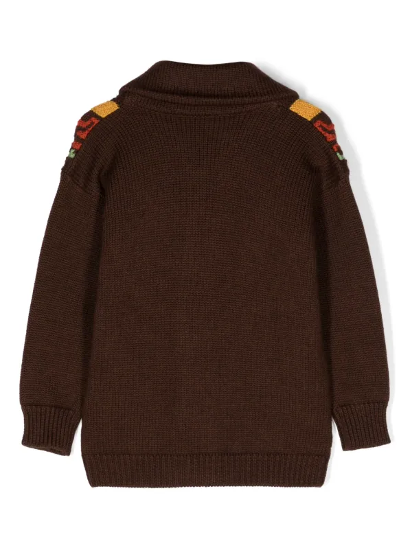 Gucci Kids Patterned intarsia-knit Wool Cardigan - Farfetch 