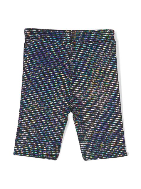 logo-tape sequin-embellished shorts