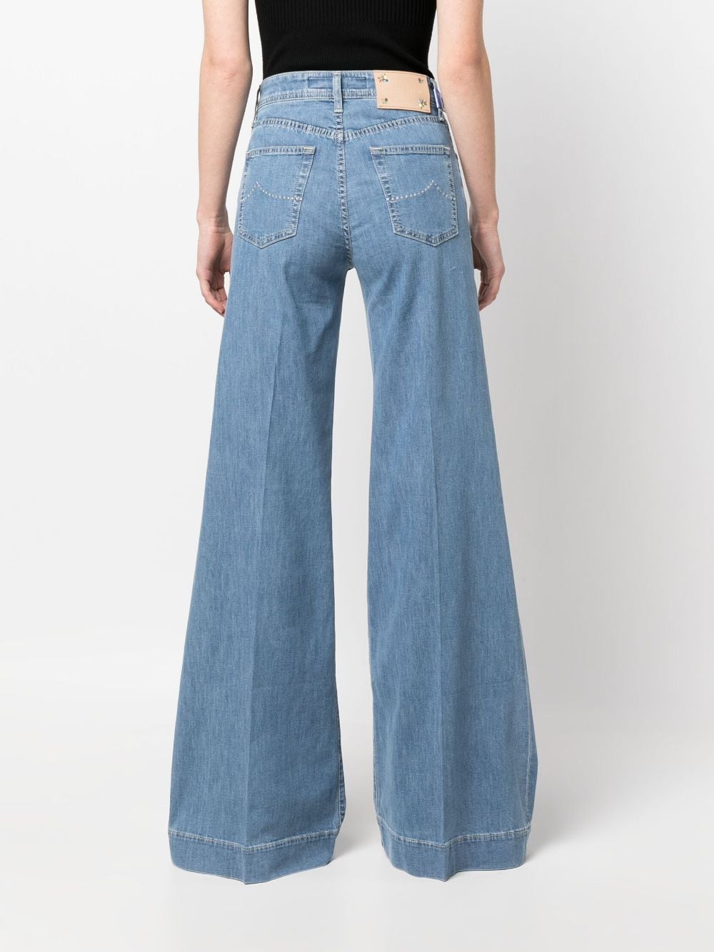 Shop Jacob Cohen Mid-rise Wide-leg Jeans In Blue