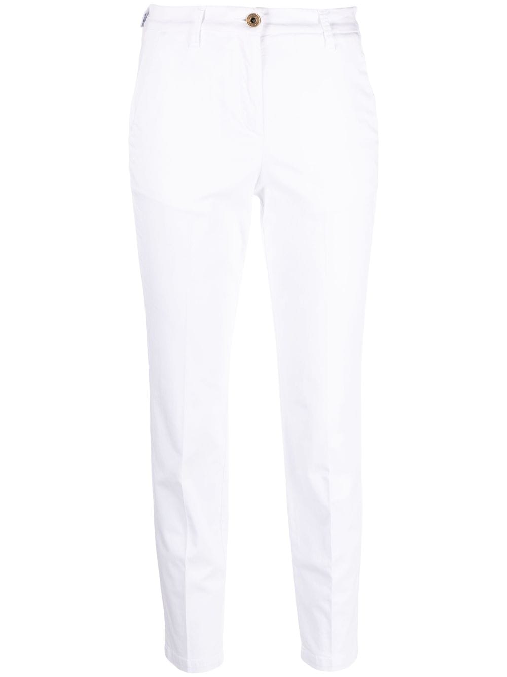 Jacob Cohen Logo-embroidered Cropped Trousers In Weiss