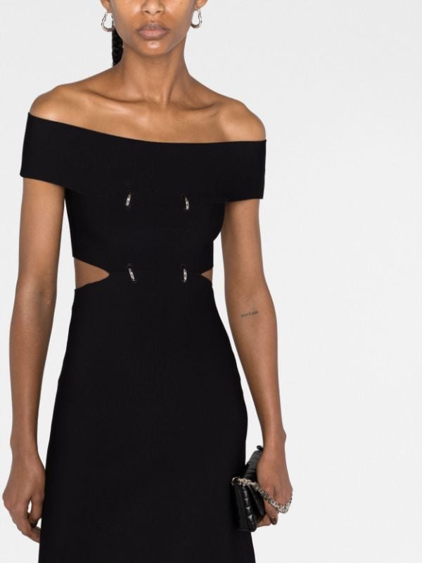 Alexander McQueen off-shoulder Flared Midi Dress - Farfetch