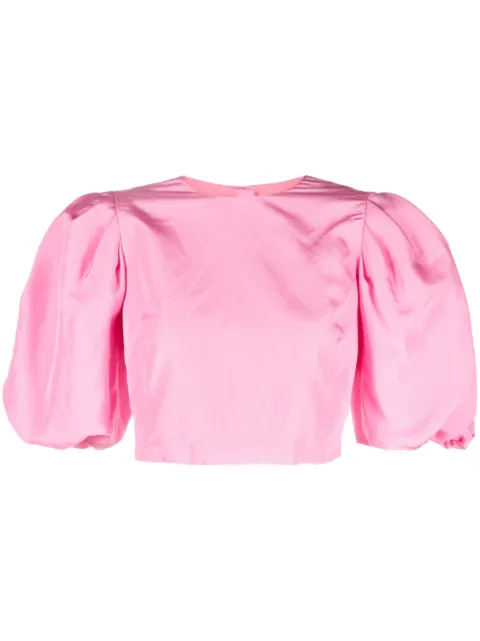 MSGM puff-sleeved crop top