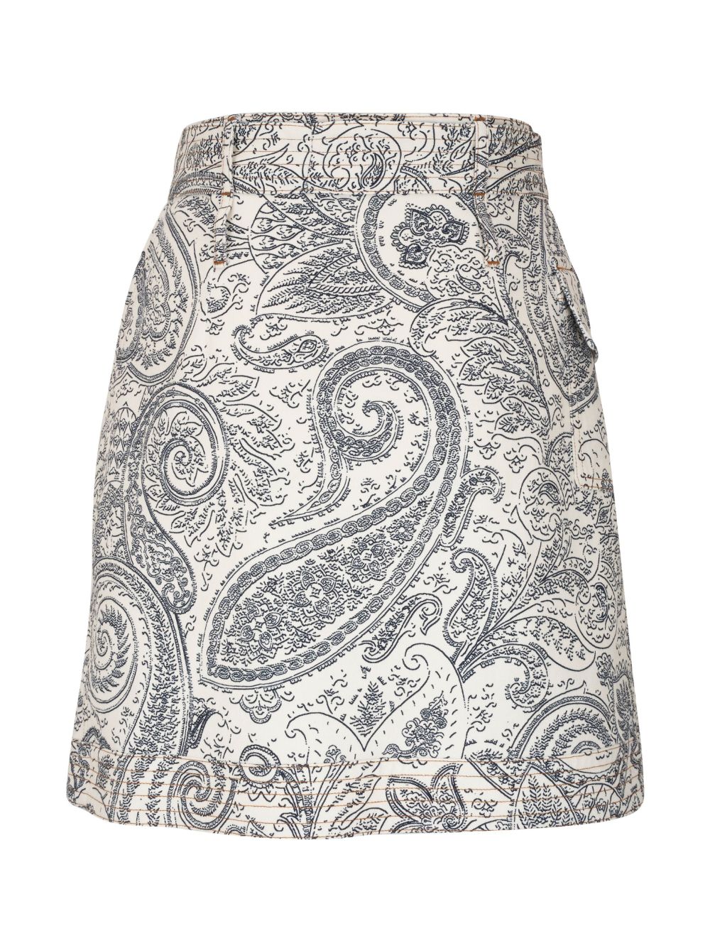 Shop Etro Paisley-print Cotton Mini Skirt In Neutrals