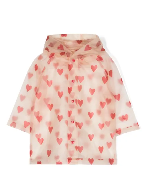 Konges Sløjd heart-pattern hooded raincoat