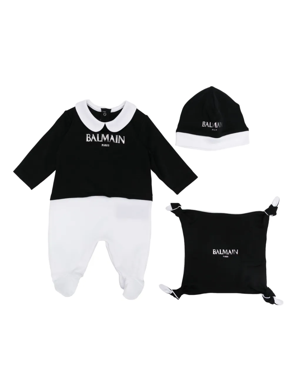Balmain Kids Babypakje met logoprint Zwart