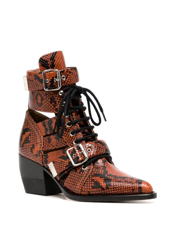 Chlo Reilly 60mm Snakeskin Boots Farfetch