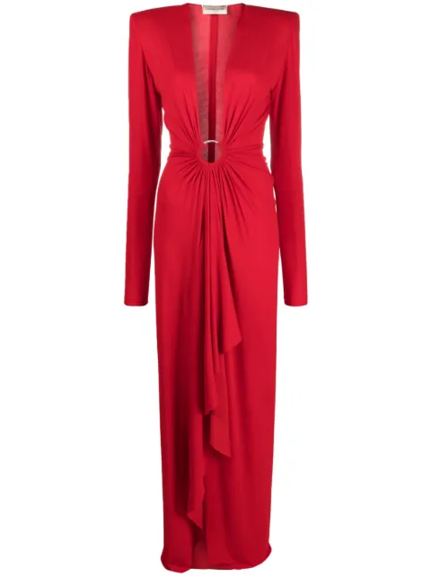 Alexandre Vauthier plunge-neck draped gown